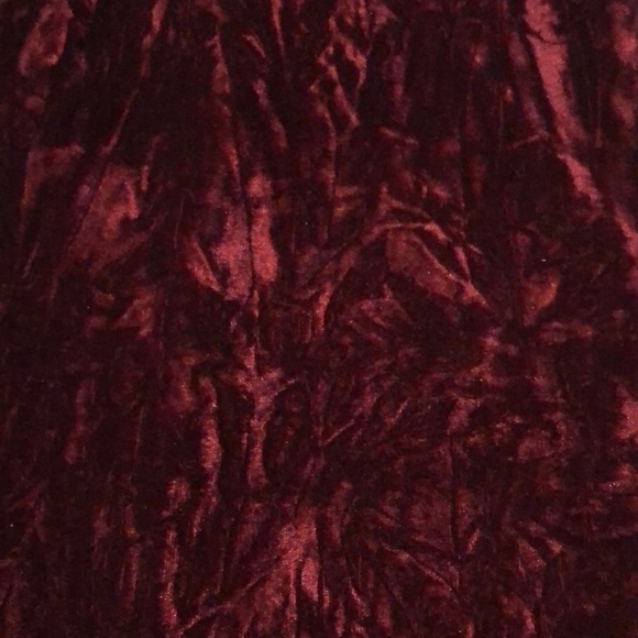 Dark Red Long Sleeve Open Back Velvet Style Dress Size Small - Picture 4 of 10